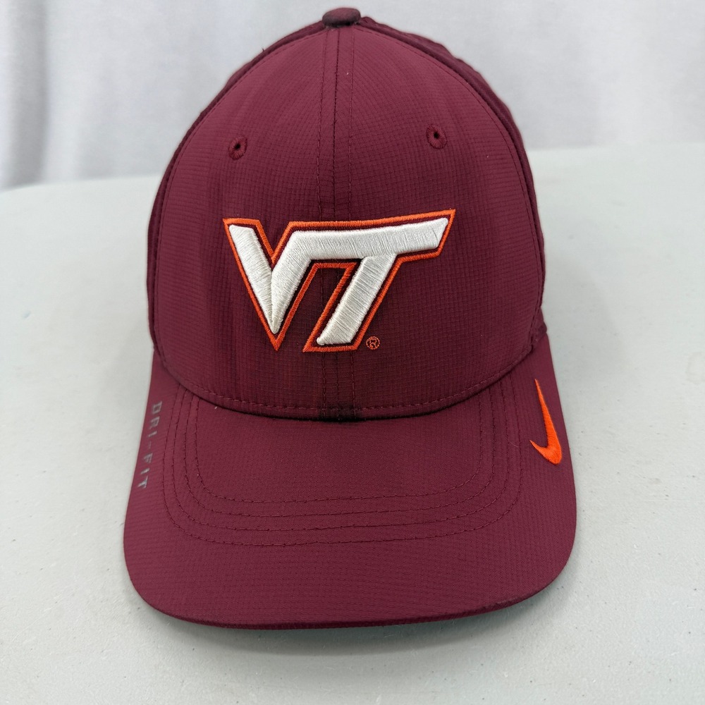 Nike Virginia Tech Hokies Hat Mens S/M Maroon Dri-Fit Perforated 33401X-VT1
